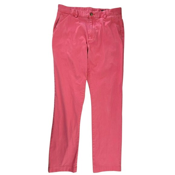 Vineyard Vines Breaker Pants 32x32 Coral Mens Slim Fit 98% Cotton 2% Spandex - Picture 1 of 7
